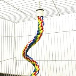 Colorido Parrot Rope Hanging, Trançado Budgie Bird Cage, Cockatiel Toy, Pet Stand Acessórios, Escada Swing Suprimentos, 40 cm, 60 cm, 80 cm, 105cm - Image 4