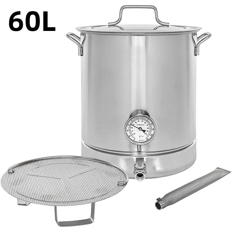 Aço inoxidável Craft Beer Brew Fermentador com termômetro, DIY Whisky Wine Brandy e Uso Doméstico, 60L Destilaria - Image 1