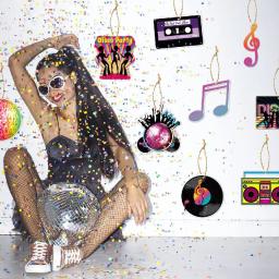 Disco temático redemoinhos de festa, nota musical, espiral, dança, festa de aniversário, decoração de teto, anos 70, 80, 90, 18pcs - Image 3