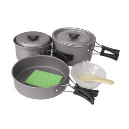 Conjunto de panelas de acampamento com alças dobráveis incluídas, Mesh Carry Bag, Pot and Pan for Camp Backpacking, Outdoor Gear Equipment - Image 3