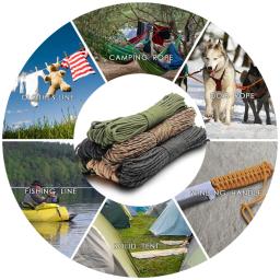 Paracord for Survival Parachute Cord, 7 Stand Cores, Cordão, Camping, Escalada, Camping, Corda, Caminhadas, Varal, 4mm, 5, 16, 31m, Novo - Image 5