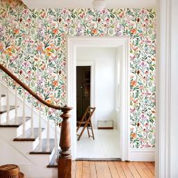Colorido Floral e Folhas PVC Papel De Parede, Casca e Vara, Decoração Para Casa, Etiqueta Do Armário, Impermeável, Cozinha, Banheiro, Moderno - Image 4