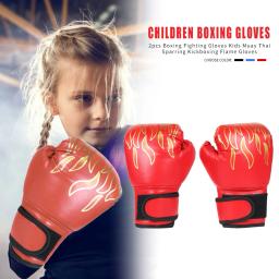 Luva protetora de couro Kickboxing para crianças, treinamento de perfuração, suprimentos esportivos Sanda, luvas de boxe para crianças, 3-12 anos - Image 4