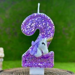 Criativo Digital Velas De Aniversário, Número 0-9, Unicórnio DIY, Suprimentos De Celebração De Aniversário, Decoração De Festa De Bolo, 1 Ano - Image 3