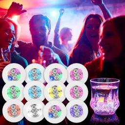 Luminous LED Flash Coaster Garrafa Adesivos, copo de vinho Mats Lâmpada, Ktv Bar, festa de casamento, Cocktail Drink Copos, vaso Decoração Luz, 5 pcs, 50pcs - Image 2