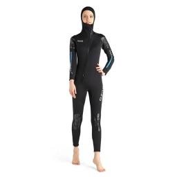 Roupa de mergulho com capuz 3mm, peça única com zíper frontal para homens e mulheres, surf, natação de inverno, vela, caiaque - Image 3