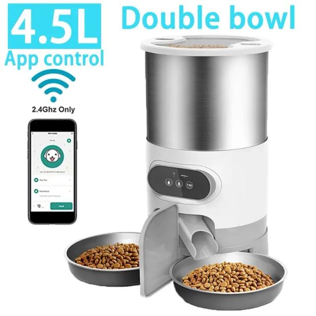 Alimentador Automático Tuya: App Inteligente para Gatos e Cães de Pequeno e Médio Porte com Alimentação Remota