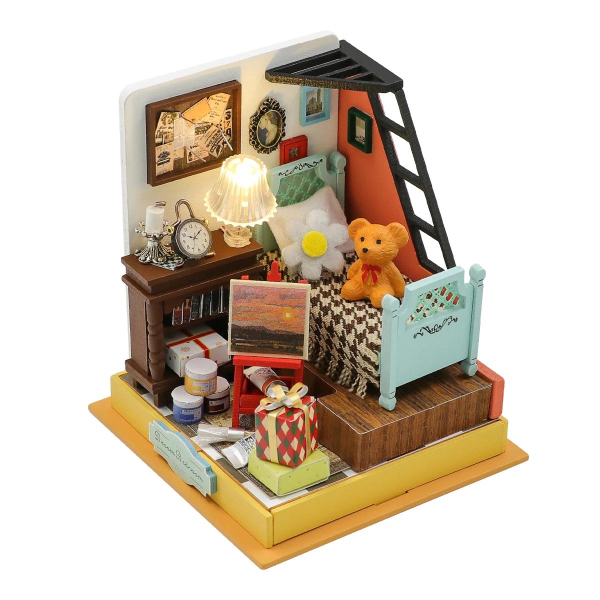 Mini DIY Handmade Coffee Shop Kit, 3D Puzzle Assembly, Brinquedos Modelo de Construção, Casa, Decoração do Quarto com Móveis, Madeira - Image 1