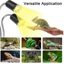 Lâmpada de calor réptil com temporizador de ciclo, cabeça dupla, UVA, UVB, luz de aquecimento, luz basking, barba EUA Plug - Image 3