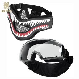 ONETIGRIS OTG Goggles e X Storm Mask, Removível Tubarão Jaw Morale Patch - Image 1
