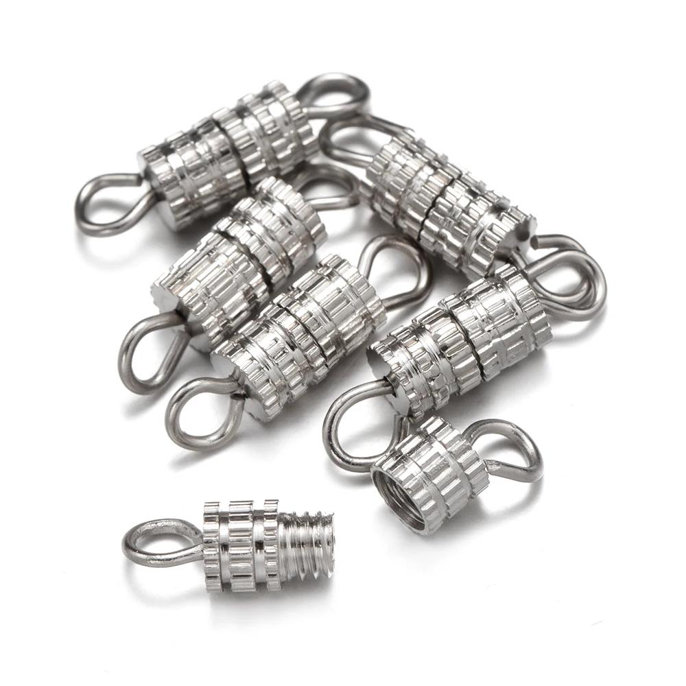 Cilindro Fixadores Fivelas Fechado Beading End Fecho, Parafuso Fecho para Fazer Jóias DIY, Pulseira e Colar Conector de Fornecimento, 20Pcs - Image 1