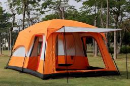 Outdoor Camping tenda de luxo de dupla camada, Tent Família Grande, impermeável e protetor solar, dois quartos e um quarto, 5-8 pessoas - Image 4