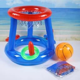 Conjunto inflável de jogo de virola para crianças e adultos, aro de basquete flutuante portátil, diversão na praia ao ar livre, brinquedos aquáticos de verão - Image 5