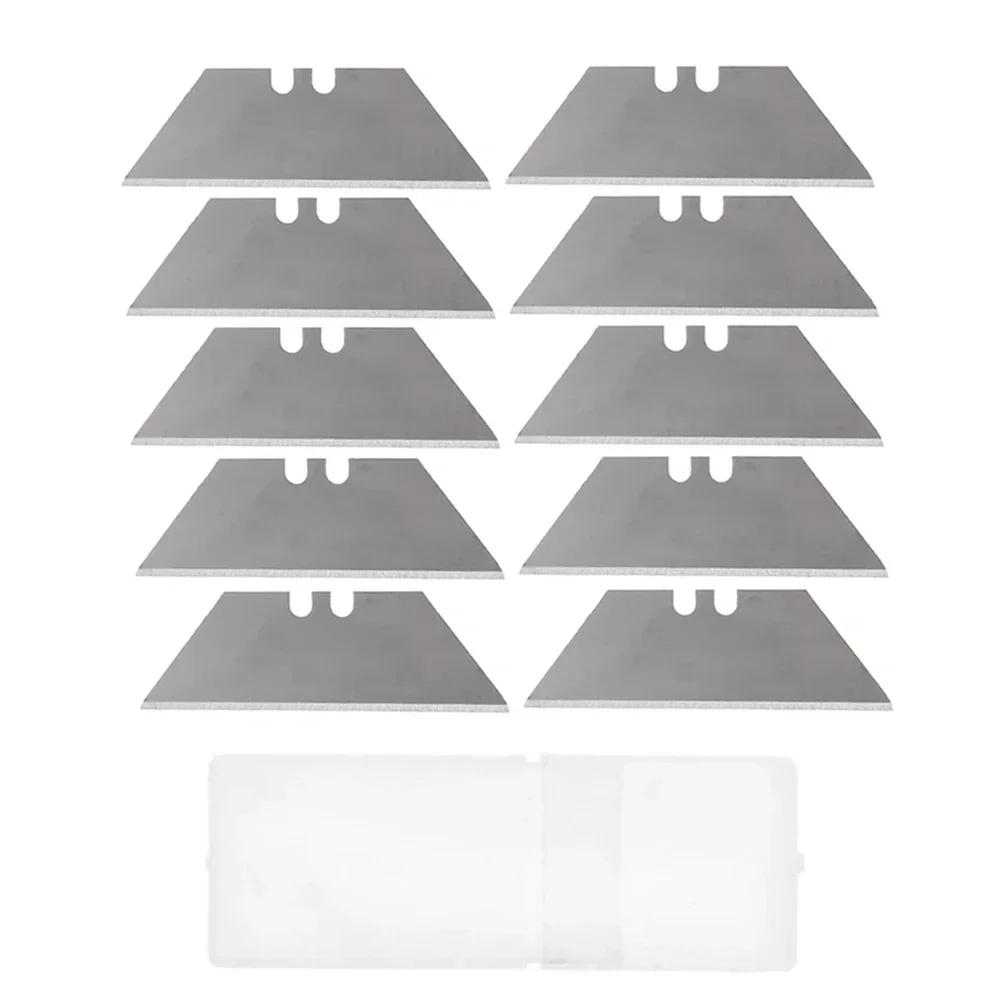 Lâmina trapezoidal de substituição com caixa para arte, ferramenta de corte artesanal, faca multiferramenta, ferramentas de lâmina de corte de aço carbono com 10/20 peças - Image 1