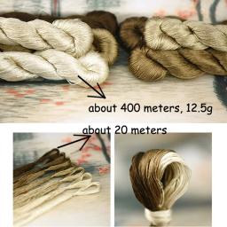 100% Mulberry Seda Bordado Fio fio fio Nm 16/2 Seda chinesa Artisan Fios Bege Cor marrom 108 109 110 - Image 2