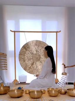 Arborea Gongs de cura sonora, Gong de vento de bronze, malho de madeira grátis, gongos de feng chinês, instrumento de percussão de meditação, 12 "-36" - Image 5