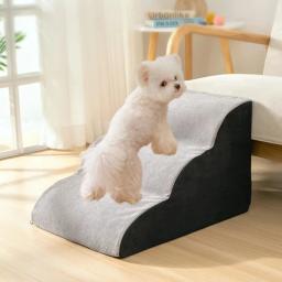 CAWAYI-KENNEL Memória Espuma Sofá Escadas para Pequeno Cão e Gato, Anti-Slip Escada de Cama, Pet Supplies, 2 3 4 Passos - Image 1