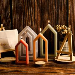 Casa Vela Silicone Mold Set, DIY Simulação Villa Art, Vela Fazendo Ferramenta, Resina Epóxi Plástico Moldes, Decoração de Natal Presente - Image 6