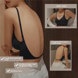 Sutiãs acolchoados sem costura ultrafinos para mulheres, roupas íntimas de seda gelo, lingerie sexy no peito pequeno, sutiã push up, tops de tubo, íntimas - Image 2