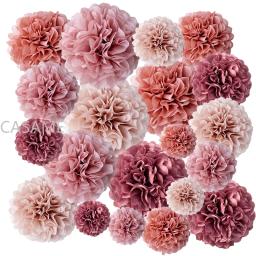 Pompons de Papel Decorativos para Casamento, Pom Poms, Flower Balls, Party Home Decor, Tecido, Aniversário, Natal, Decoração DIY, 25cm Diâmetro, 5Pcs - Image 1