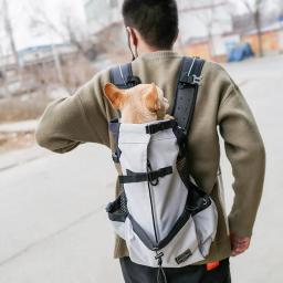 Saco portátil respirável do portador do animal de estimação, Mochila de viagem ao ar livre, Sacos de cachorro para gatos - Image 2