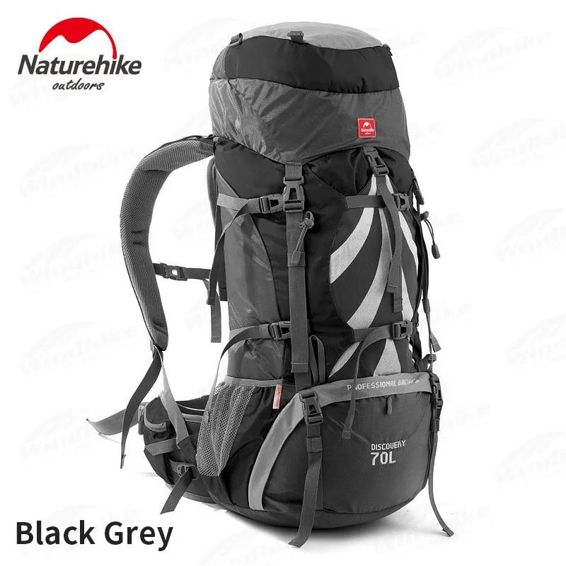 Mochila Naturehike 70 + 5L mochila de alpinismo ao ar livre para caminhadas mochila softback grande capacidade à prova d'água com capa de chuva - Image 1