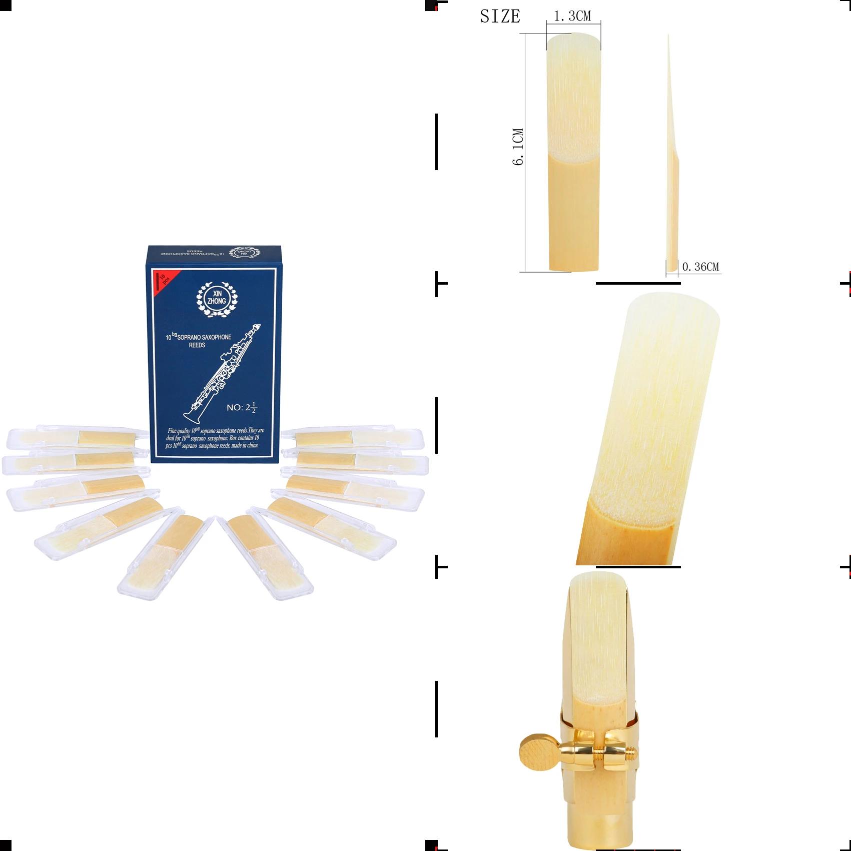 Saxofone soprano Acessórios Set, Sax Boquilhas, bocais com Reed Clip, Pescoço Bend, em linha reta, Sopros Instrumentos Acessório - Image 1