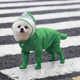 Impermeável de quatro patas para cães e gatos, macacão com tudo incluído, roupas impermeáveis, capa de chuva, roupas para animais, moda chovendo - Image 3