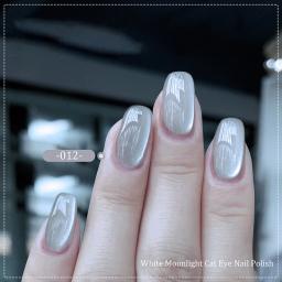 White Moonlight-Ceramic Cat Eye Nail Polish Gel, Crystal Naked Color, UV LED Gel, Semi Permanente, Manicure Art Vernizes - Image 2