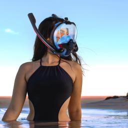 Máscara de Snorkel Facial Completa para Adultos, Sistema Respiratório Seco Superior, Mangueira Dupla, Equipamento de Mergulho - Image 6
