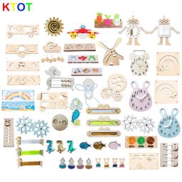Diy material ocupado placa acessórios montessori auxiliares de ensino do bebê educação precoce aprendizagem habilidade brinquedo parte jogos de tabuleiro de madeira - Image 1