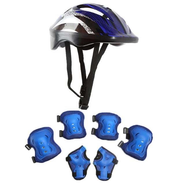 Conjunto de Equipamentos de Proteção Esportiva para Crianças de 5 a 12 anos, Ideal para Bicicleta, 7 Peças para Meninos e Meninas com Medida de 48-55cm