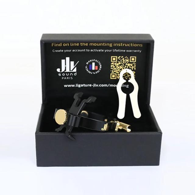 Saxofone Tenor JLV: Design Elegante em Níquel Preto, Abrazine e Acabamentos em Prata e Dourado, Fabricado na França