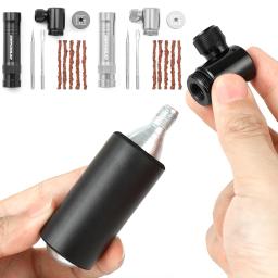 CO2 bomba de bicicleta com tubeless pneu Repair Kit, Schrader e Presta válvula, Bike pneu Inflator, liga de alumínio para MTB Road Bike - Image 4
