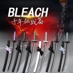 BLEACH-Real Steel Anime Arma Set, Kuchiki Byakuya, Spade Vere, Katana Espada, Samurai Modelo, Chaveiros, 6 pcs - Image 1