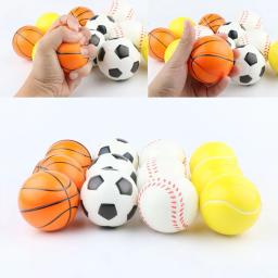 Bolas de espuma anti-stress para crianças, futebol, basquete, beisebol, tênis, brinquedos, espuma, descompressão, anti-stress, 63mm, 3pcs - Image 2