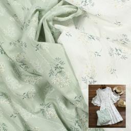 Bordado oco impressão Jacquard tecido, ramo de flores, pano de algodão, fazer decoração de vestido, casa 150g por m, 50x 140cm - Image 1