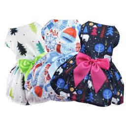 Roupas para cães de natal roupas para animais de estimação de inverno vestidos quente bonito impresso saia para cães filhote de cachorro gato gatinho de algodão gatos traje roupas para animais de estimação - Image 6