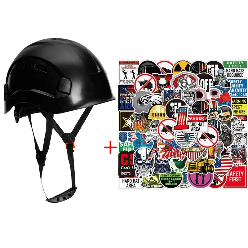 Capacete de segurança com adesivos dos desenhos animados, chapéu duro para escalada ao ar livre, proteção industrial, exploração de caverna de resgate - Image 1
