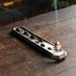 Artesanato cerâmico Corallite Backflow Incenso Queimador Roxo Argila Lótus Incenso Stick Holder Cerâmica Home Desktop Ornamento - Image 4
