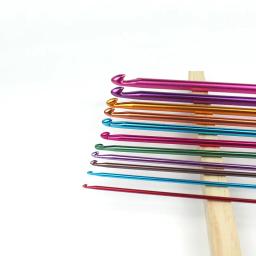 Conjunto De Agulhas De Malha De Alumínio, Cores Sortidas, Ganchos Tunisinos e Afegãos, Kit De Ferramentas De Costura, DIY, 11 PCs - Image 6