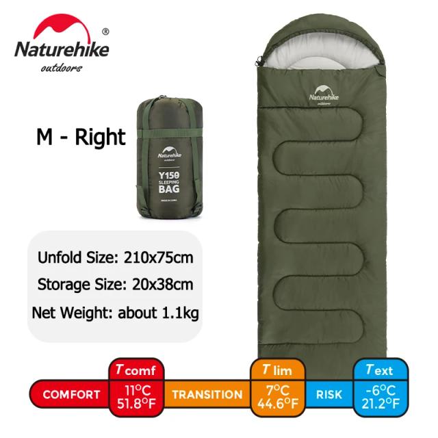Saco de Dormir Naturehike Y150 3 Estações à Prova d'Água Ultraleve com Capuz para Acampamento e Caminhadas ao Ar Livre