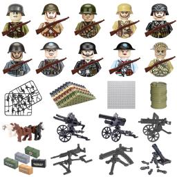 Segunda guerra mundial infantaria militar soldado guerra do exército nacional mini arma modelos blocos de construção brinquedos para crianças - Image 2