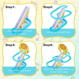 Pato elétrico faixa Slide brinquedos para crianças, Ducks Climb, brinquedo de escadas, luzes LED, música, montanha-russa para meninos, bebê engraçado - Image 6