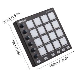 MIDI Controller Beat Maker Machine, 6 botões Assignable, Nota repetir, botões de nível completo, Mini Pad - Image 6