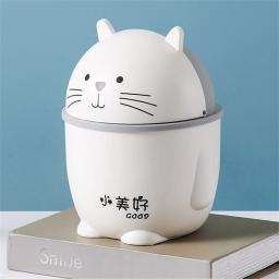 Desenhos animados gato mesa plástico lixeira, Desktop Waste Box, cesta de lixo, Home Office Supplies, lixeiras, diversos barril Bin, 1 pc, 2 pcs, 4pcs - Image 2