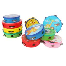 Desenhos animados mão tambor para crianças, pandeiro, instrumento de percussão musical, presentes do bebê, música brinquedos para crianças, 1x6in - Image 4