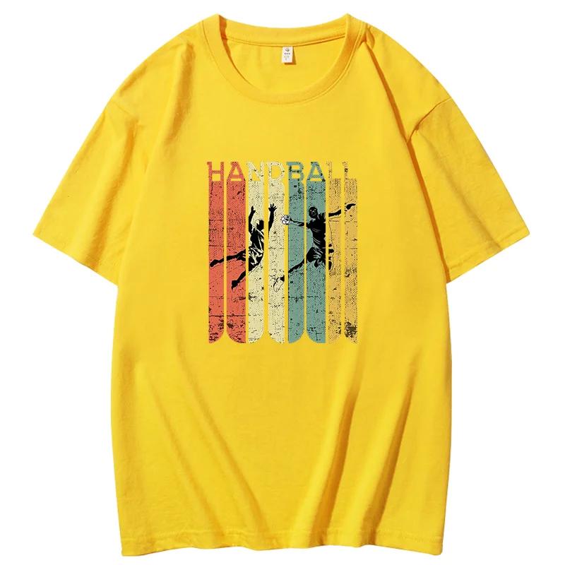 Camiseta grande de handebol para jogadores, dizendo handebol, camisetas retrô, streetwear, camisetas de algodão, roupas masculinas oversize, verão - Image 1