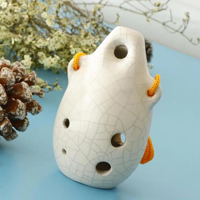 Ocarina Cerâmica Alto C-Tone: Instrumento de Sopro Ideal para Iniciantes e Estudantes com 6 Buracos e Colhedor