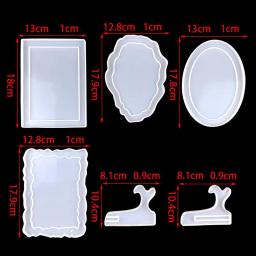 Moldura da foto com suporte de resina molde quadrado forma redonda suporte de imagem cola epoxy mold fundição diy mesa decoração casa jóias fazendo ferramenta - Image 2